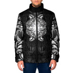 New Zealand Matariki Padded Jacket Maori Moko Black Galaxy