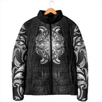 New Zealand Matariki Padded Jacket Maori Moko Black Galaxy