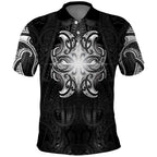 New Zealand Matariki Polo Shirt Maori Moko Black Galaxy