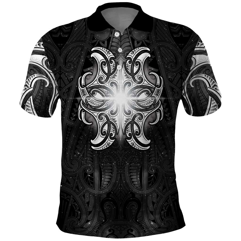 New Zealand Matariki Polo Shirt Maori Moko Black Galaxy