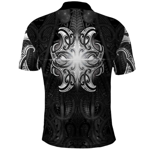 New Zealand Matariki Polo Shirt Maori Moko Black Galaxy