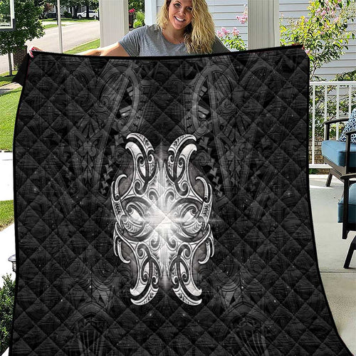 New Zealand Matariki Quilt Maori Moko Black Galaxy
