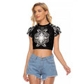 New Zealand Matariki Raglan Cropped T Shirt Maori Moko Black Galaxy
