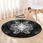 New Zealand Matariki Round Carpet Maori Moko Black Galaxy