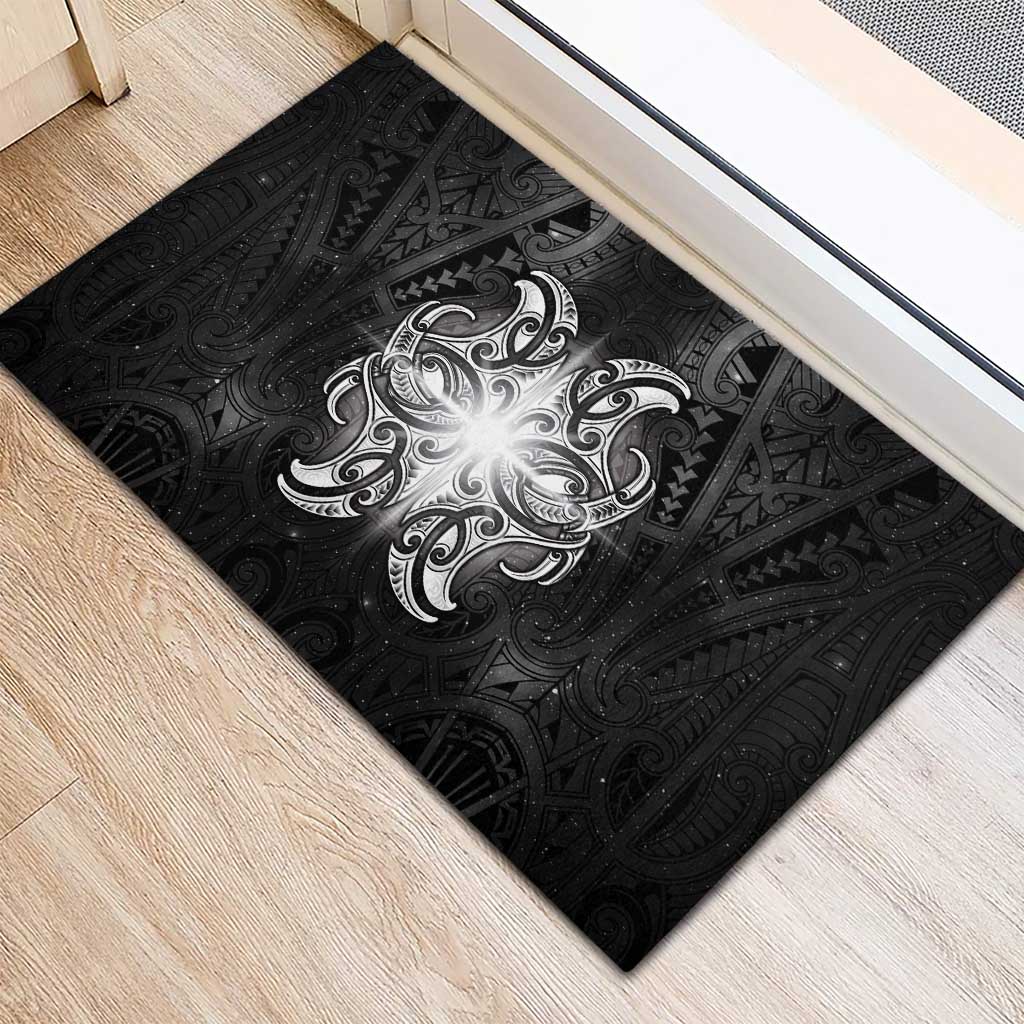 New Zealand Matariki Rubber Doormat Maori Moko Black Galaxy