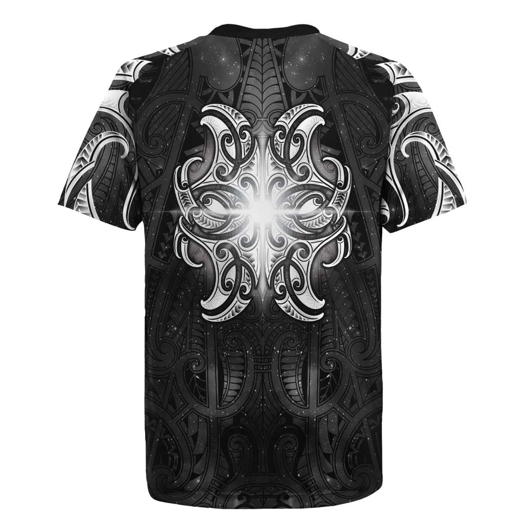New Zealand Matariki Rugby Jersey Maori Moko Black Galaxy