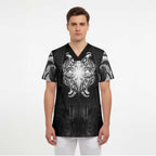 New Zealand Matariki Scrub Top Maori Moko Black Galaxy