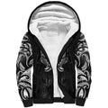 New Zealand Matariki Sherpa Hoodie Maori Moko Black Galaxy