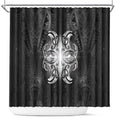 New Zealand Matariki Shower Curtain Maori Moko Black Galaxy