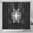 New Zealand Matariki Shower Curtain Maori Moko Black Galaxy