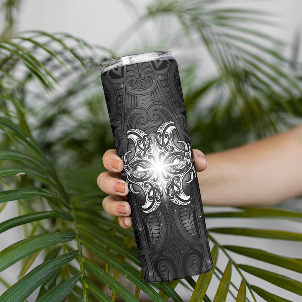 New Zealand Matariki Skinny Tumbler Maori Moko Black Galaxy