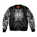 New Zealand Matariki Sleeve Zip Bomber Jacket Maori Moko Black Galaxy