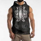 New Zealand Matariki Sleeveless Hoodie Maori Moko Black Galaxy