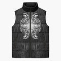 New Zealand Matariki Sleeveless Puffer Jacket Maori Moko Black Galaxy