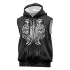 New Zealand Matariki Sleeveless Zip Hoodie Maori Moko Black Galaxy