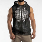 New Zealand Matariki Sleeveless Zip Hoodie Maori Moko Black Galaxy