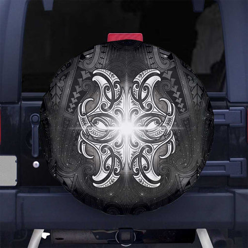 New Zealand Matariki Spare Tire Cover Maori Moko Black Galaxy