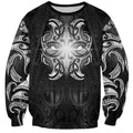 New Zealand Matariki Sweatshirt Maori Moko Black Galaxy