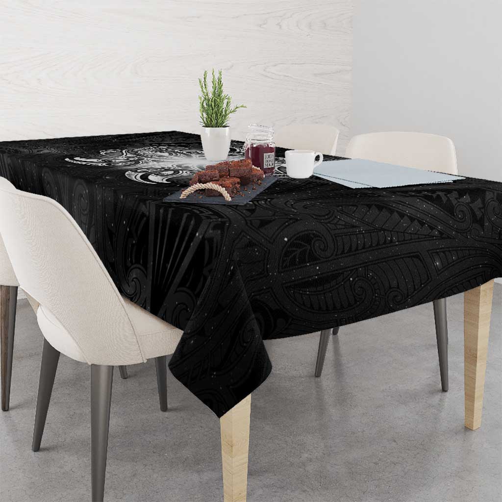 New Zealand Matariki Tablecloth Maori Moko Black Galaxy