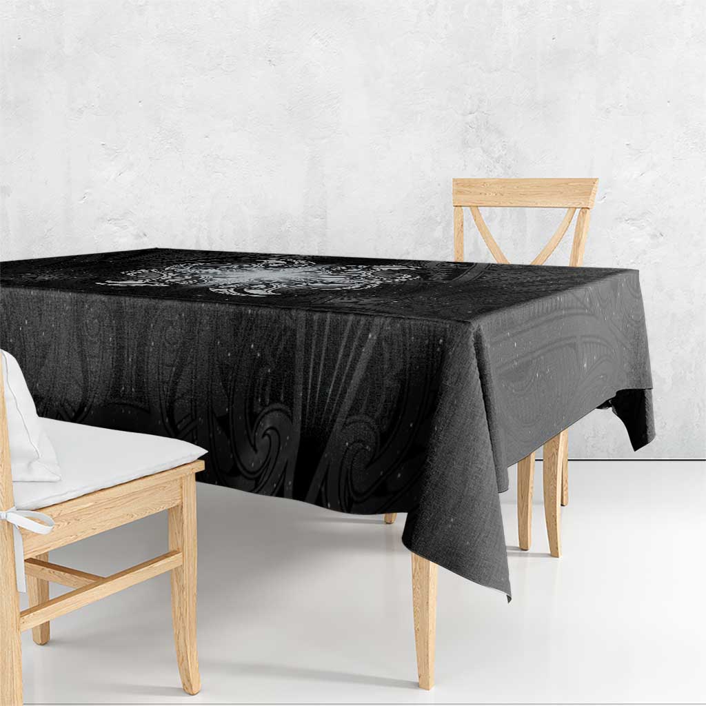 New Zealand Matariki Tablecloth Maori Moko Black Galaxy