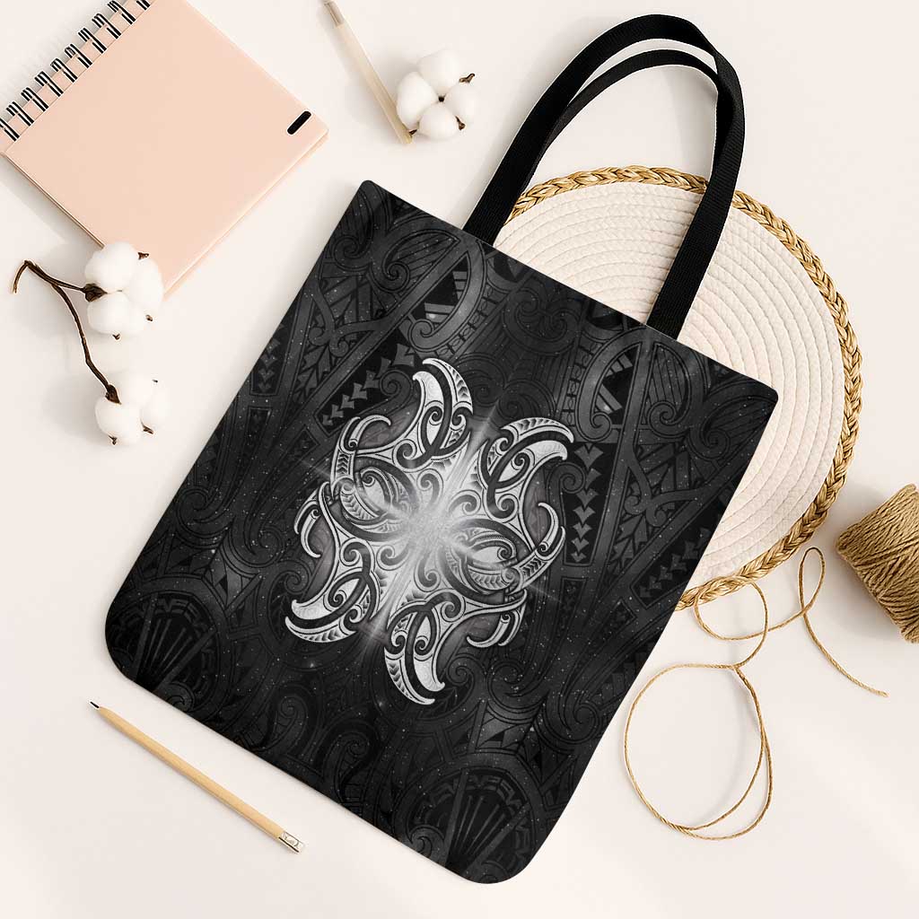 New Zealand Matariki Tote Bag Maori Moko Black Galaxy