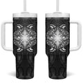 New Zealand Matariki Tumbler With Handle Maori Moko Black Galaxy