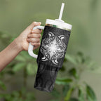 New Zealand Matariki Tumbler With Handle Maori Moko Black Galaxy
