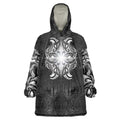 New Zealand Matariki Wearable Blanket Hoodie Maori Moko Black Galaxy