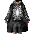 New Zealand Matariki Wearable Blanket Hoodie Maori Moko Black Galaxy