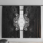 New Zealand Matariki Window Curtain Maori Moko Black Galaxy
