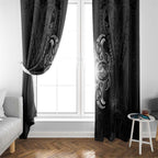 New Zealand Matariki Window Curtain Maori Moko Black Galaxy