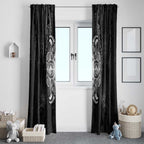 New Zealand Matariki Window Curtain Maori Moko Black Galaxy