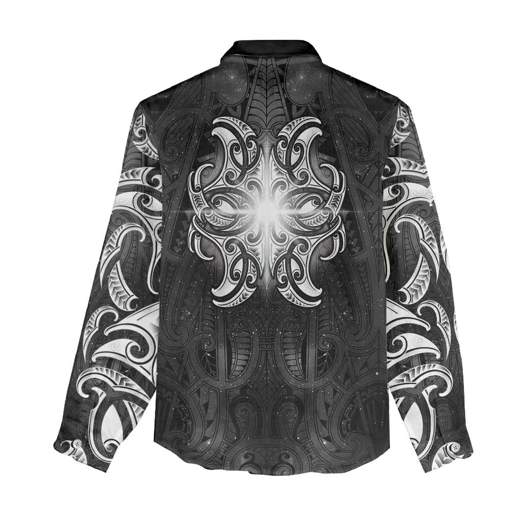 New Zealand Matariki Women Casual Shirt Maori Moko Black Galaxy