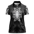 New Zealand Matariki Women Polo Shirt Maori Moko Black Galaxy
