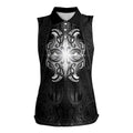 New Zealand Matariki Women Sleeveless Polo Shirt Maori Moko Black Galaxy