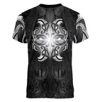 New Zealand Matariki Women V-Neck T-Shirt Maori Moko Black Galaxy