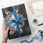 New Zealand Matariki Wrapping Paper Maori Moko Black Galaxy