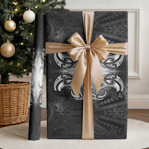 New Zealand Matariki Wrapping Paper Maori Moko Black Galaxy