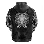 New Zealand Matariki Zip Hoodie Maori Moko Black Galaxy