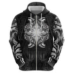 New Zealand Matariki Zip Hoodie Maori Moko Black Galaxy