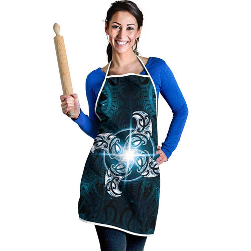 New Zealand Matariki Waita Apron Maori Moko Dark Blue Galaxy