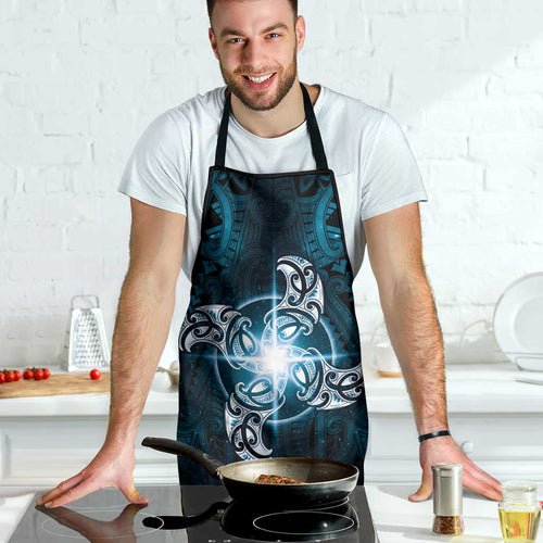 New Zealand Matariki Waita Apron Maori Moko Dark Blue Galaxy