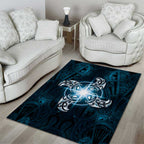 New Zealand Matariki Waita Area Rug Maori Moko Dark Blue Galaxy