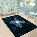New Zealand Matariki Waita Area Rug Maori Moko Dark Blue Galaxy