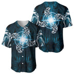 New Zealand Matariki Waita Baseball Jersey Maori Moko Dark Blue Galaxy
