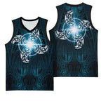 New Zealand Matariki Waita Basketball Jersey Maori Moko Dark Blue Galaxy