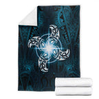New Zealand Matariki Waita Blanket Maori Moko Dark Blue Galaxy