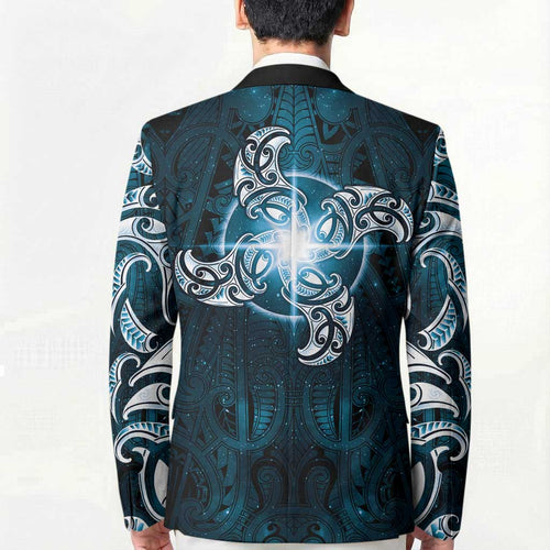 New Zealand Matariki Waita Blazer Maori Moko Dark Blue Galaxy