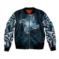 New Zealand Matariki Waita Bomber Jacket Maori Moko Dark Blue Galaxy