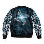 New Zealand Matariki Waita Bomber Jacket Maori Moko Dark Blue Galaxy